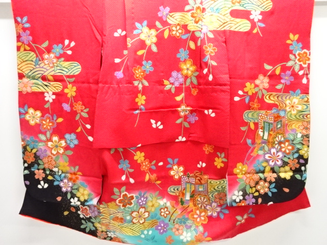 JAPANESE KIMONO / CHILDRENS KIMONO / CHERRY BLOSSOM EMBROIDERY GOSHOGU